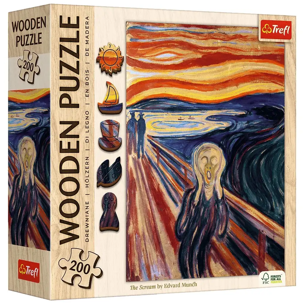 imagen de Edvard Munch: El grito 200 piezas de rompecabezas de madera - Trefl 1