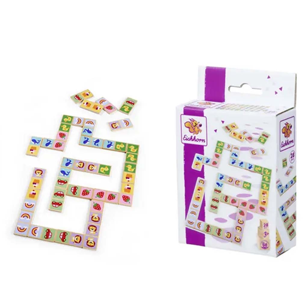 imagen de Eichhorn: Dominó de Madera Colorido con Motivos Infantiles - Simba Toys 1
