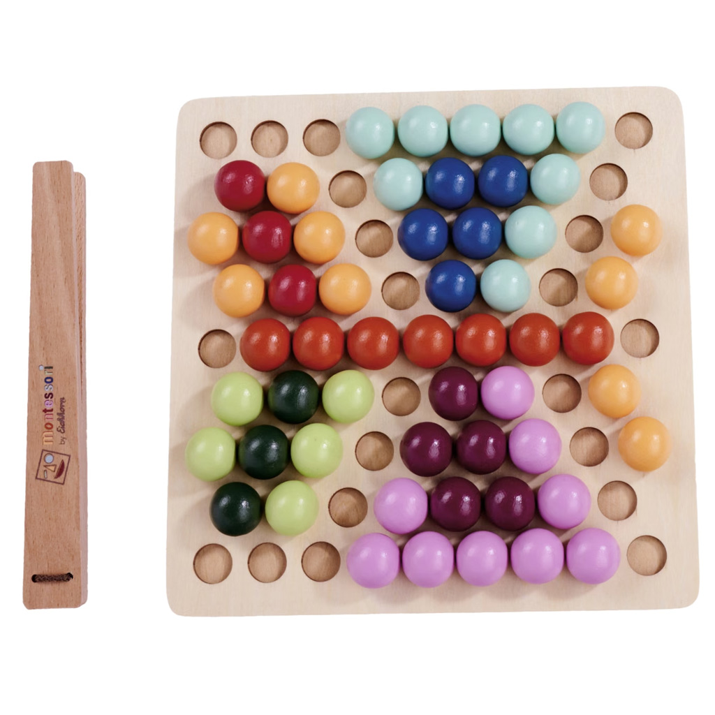 imagen de Eichhorn: Juego de desarrollo de rompecabezas de bolas con pinzas Montessori 2