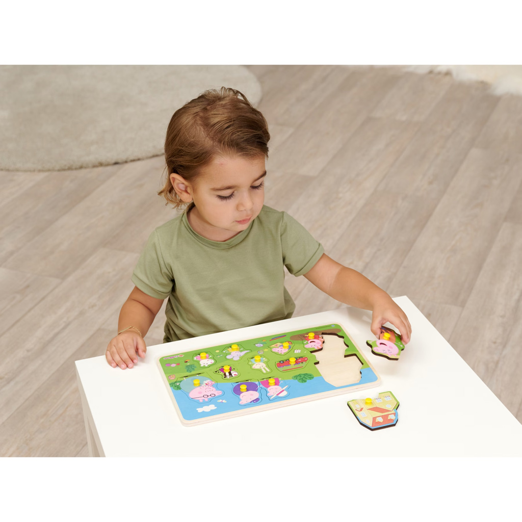 imagen de Eichhorn: Puzzle de encaje de formas con mango de madera Peppa cerdito 13 piezas 2