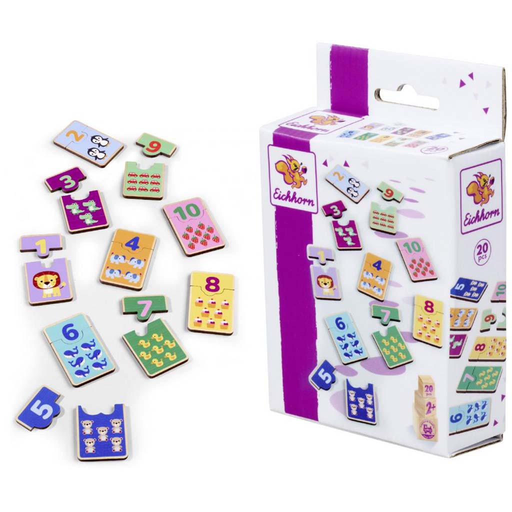imagen de Eichhorn: Rompecabezas de Números de Madera – Juego de Emparejamiento de Animales - Simba Toys 2