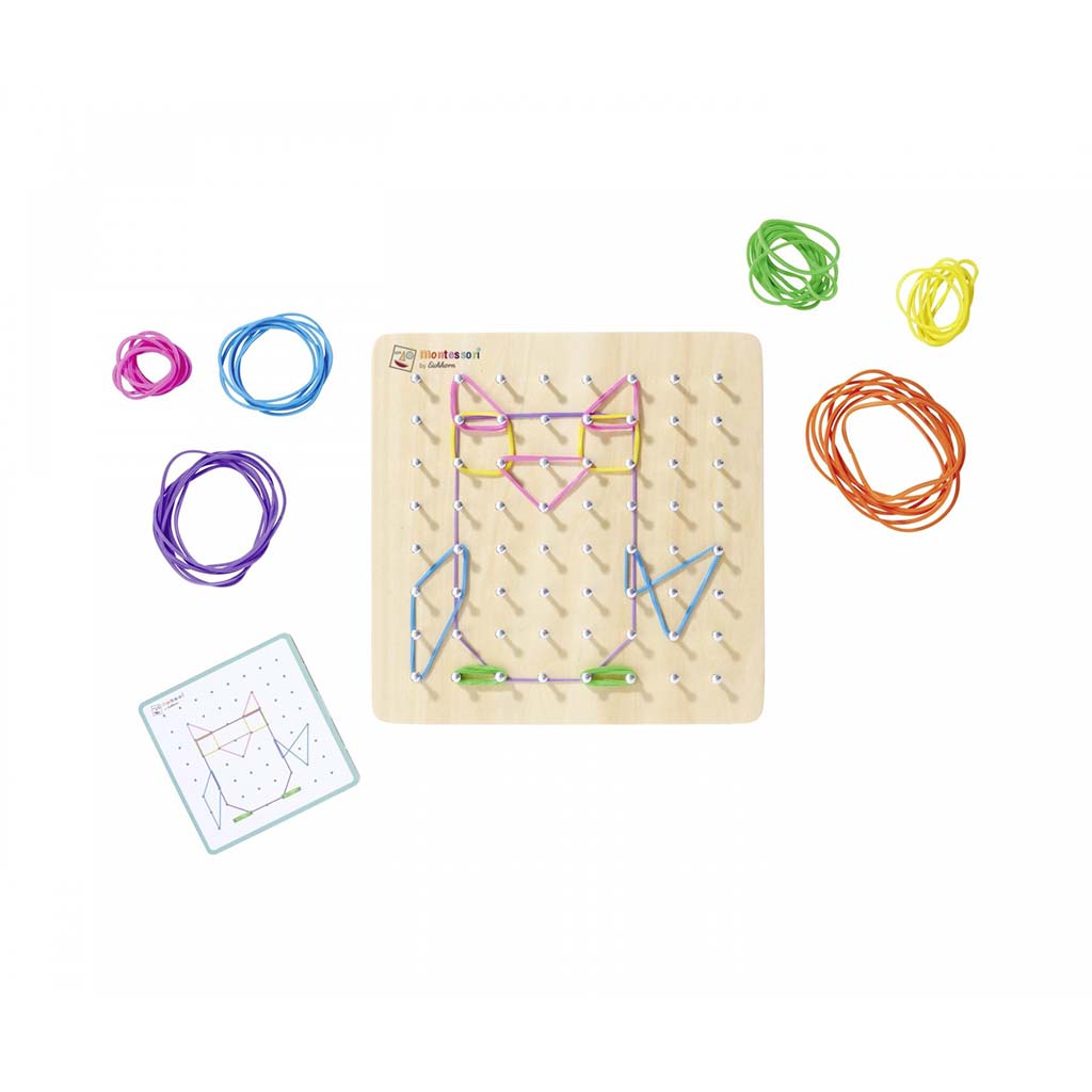 imagen de Eichhorn: Tablero Geoboard de Madera Montessori – Desarrollo de Formas, Fantasía y Motricidad Fina - Simba Toys 2