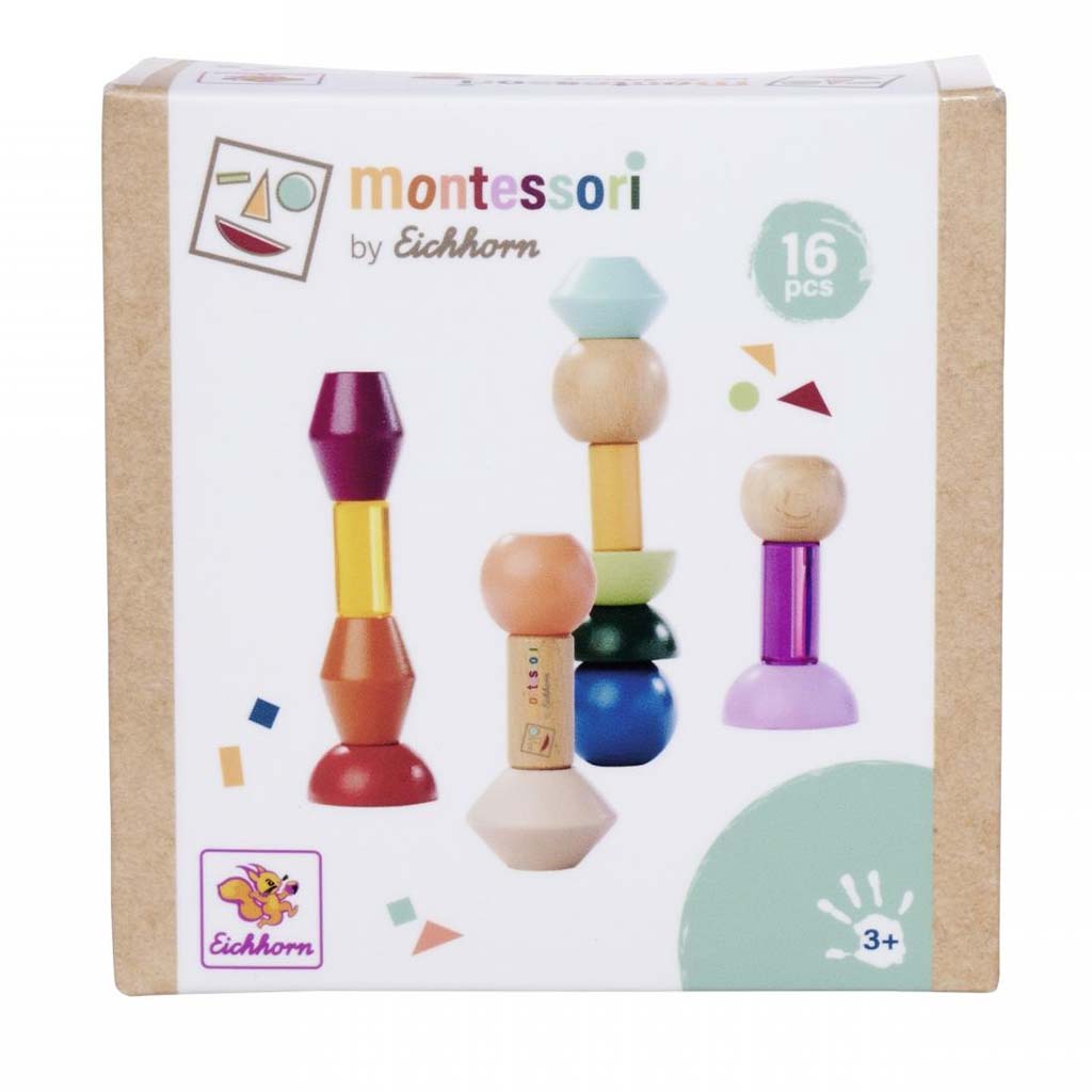 imagen de Eichhorn: Torre de Construcción de Madera Montessori Formas – Juego Creativo de Equilibrio - Simba Toys 1
