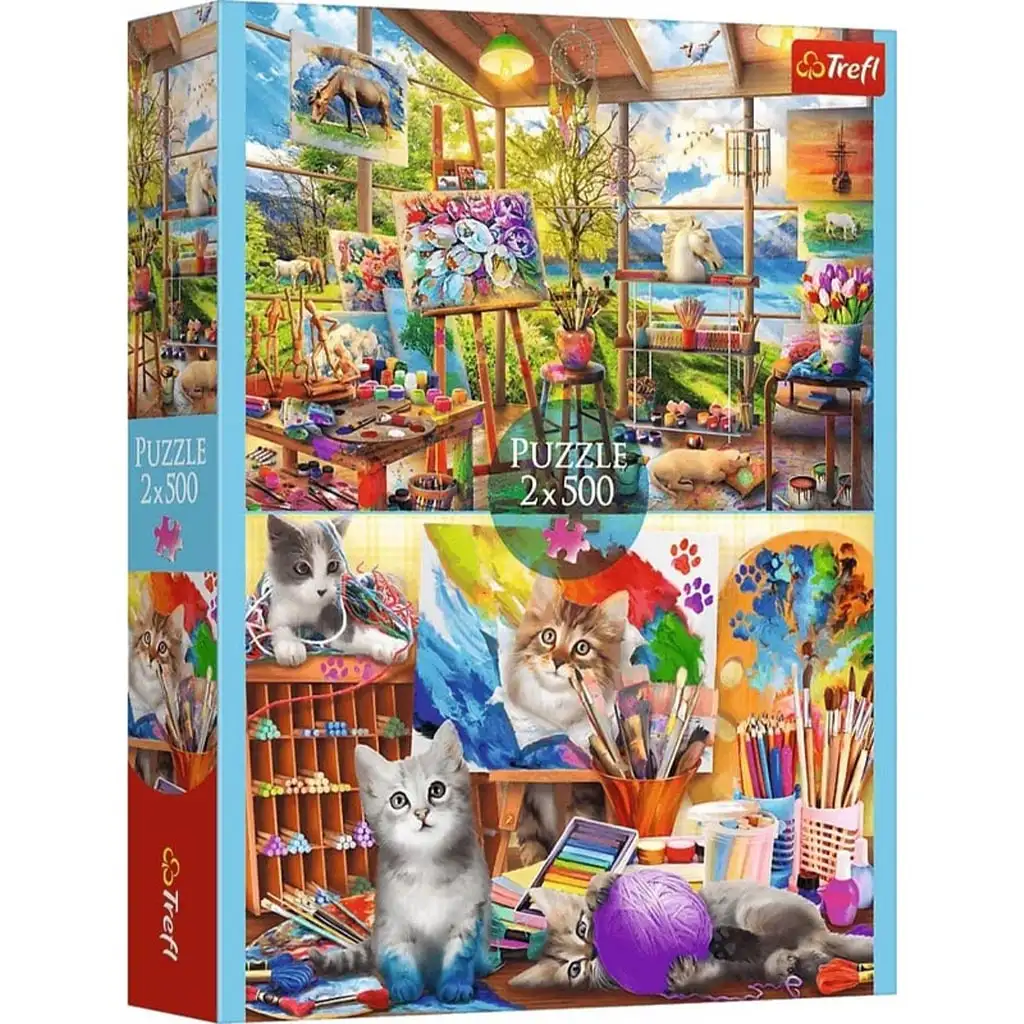 imagen de El arte de la pintura puzzle de 2x500 piezas - Trefl 1