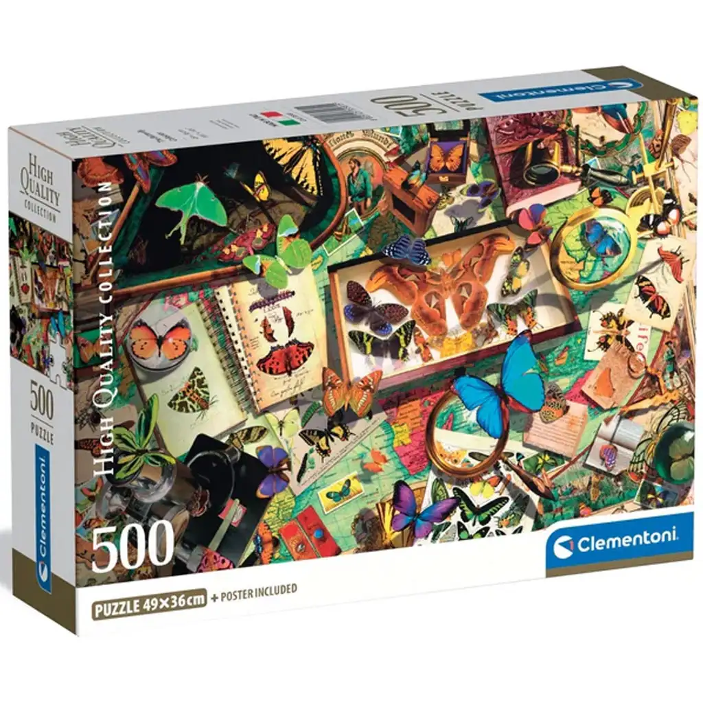 imagen de El coleccionista de mariposas 500 piezas HQC puzzle compacto - Clementoni 1