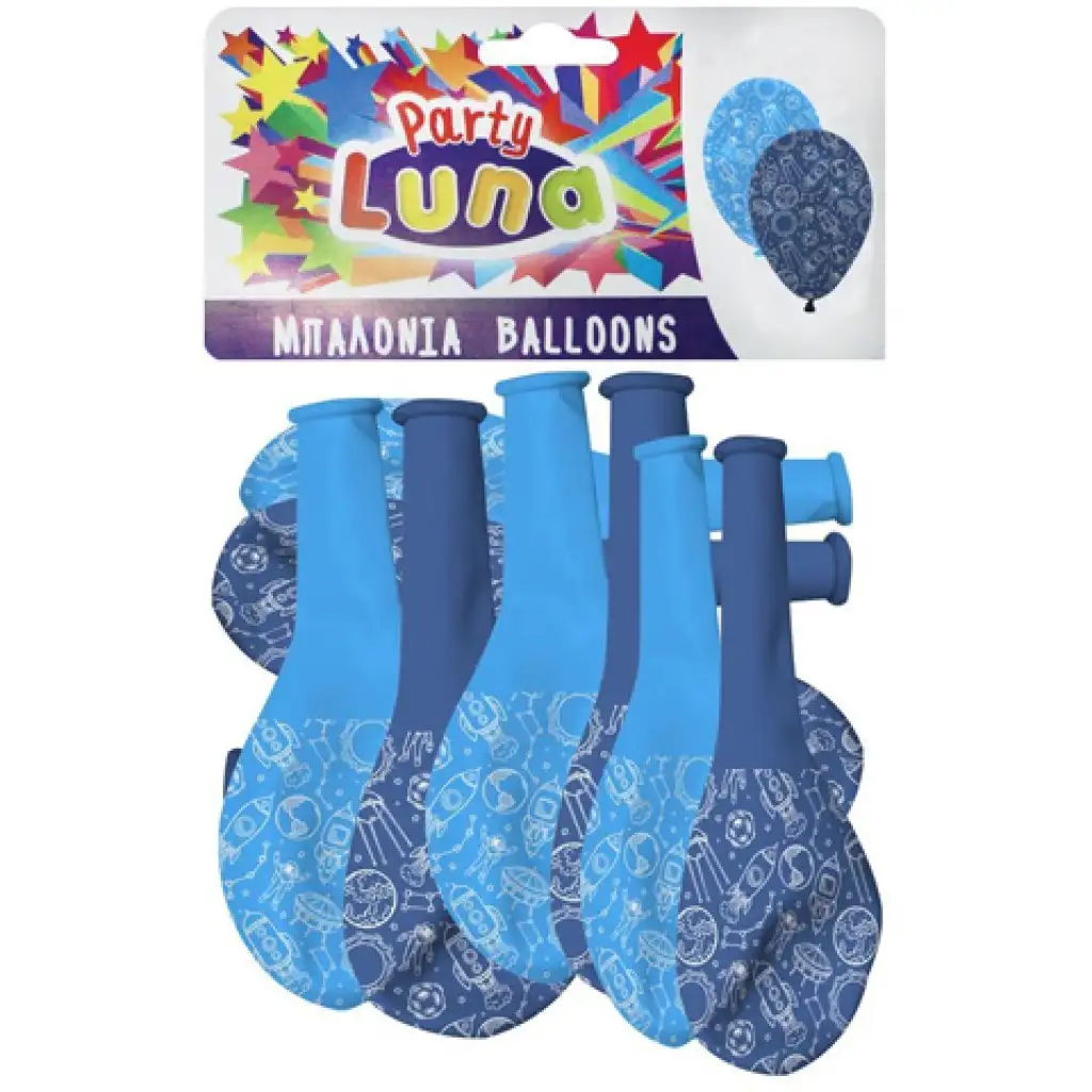 imagen de El espacio - set de globos de fiesta azules de 8 unidades 1