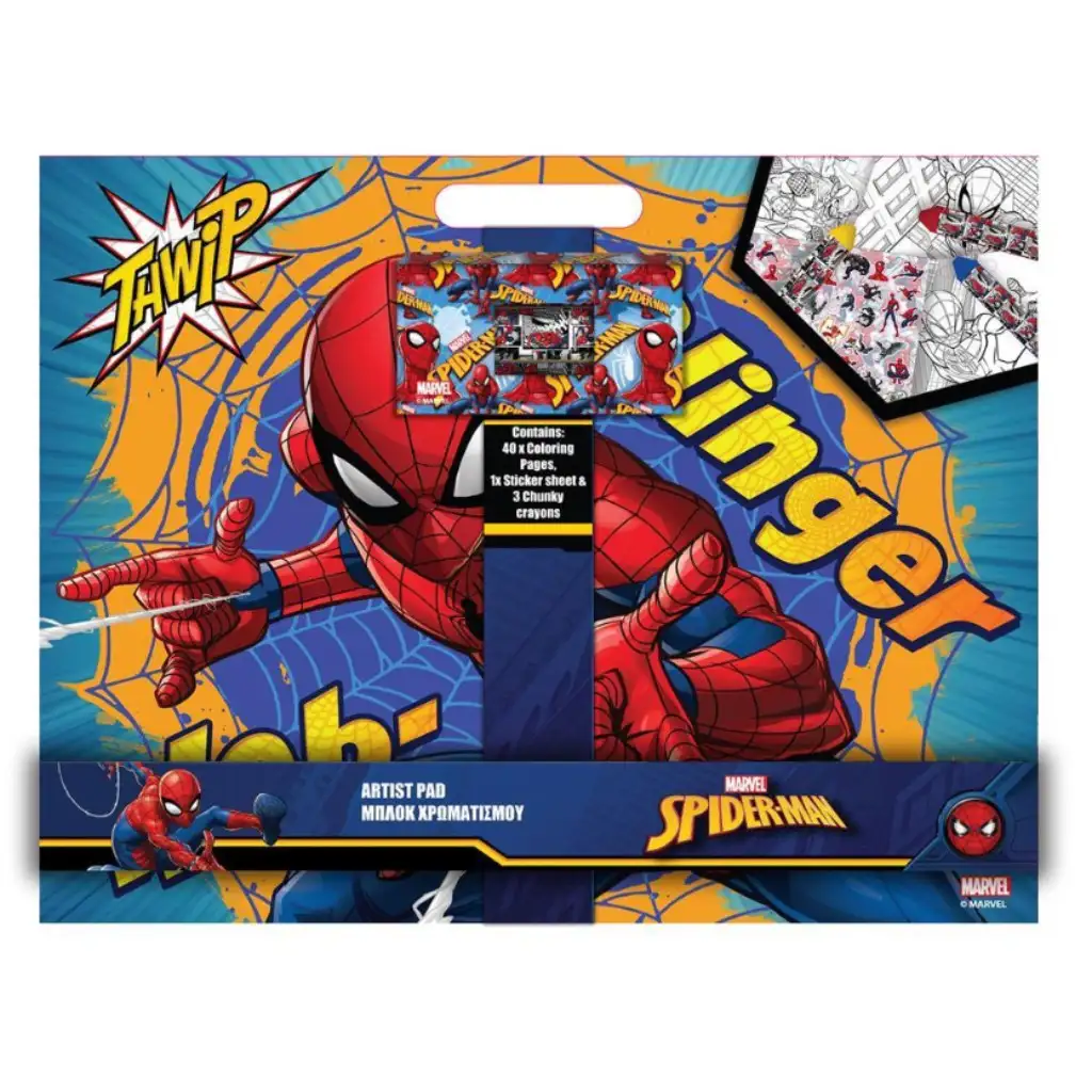 imagen de El increíble set de colorear de Spiderman con pegatinas y 3 crayones 1