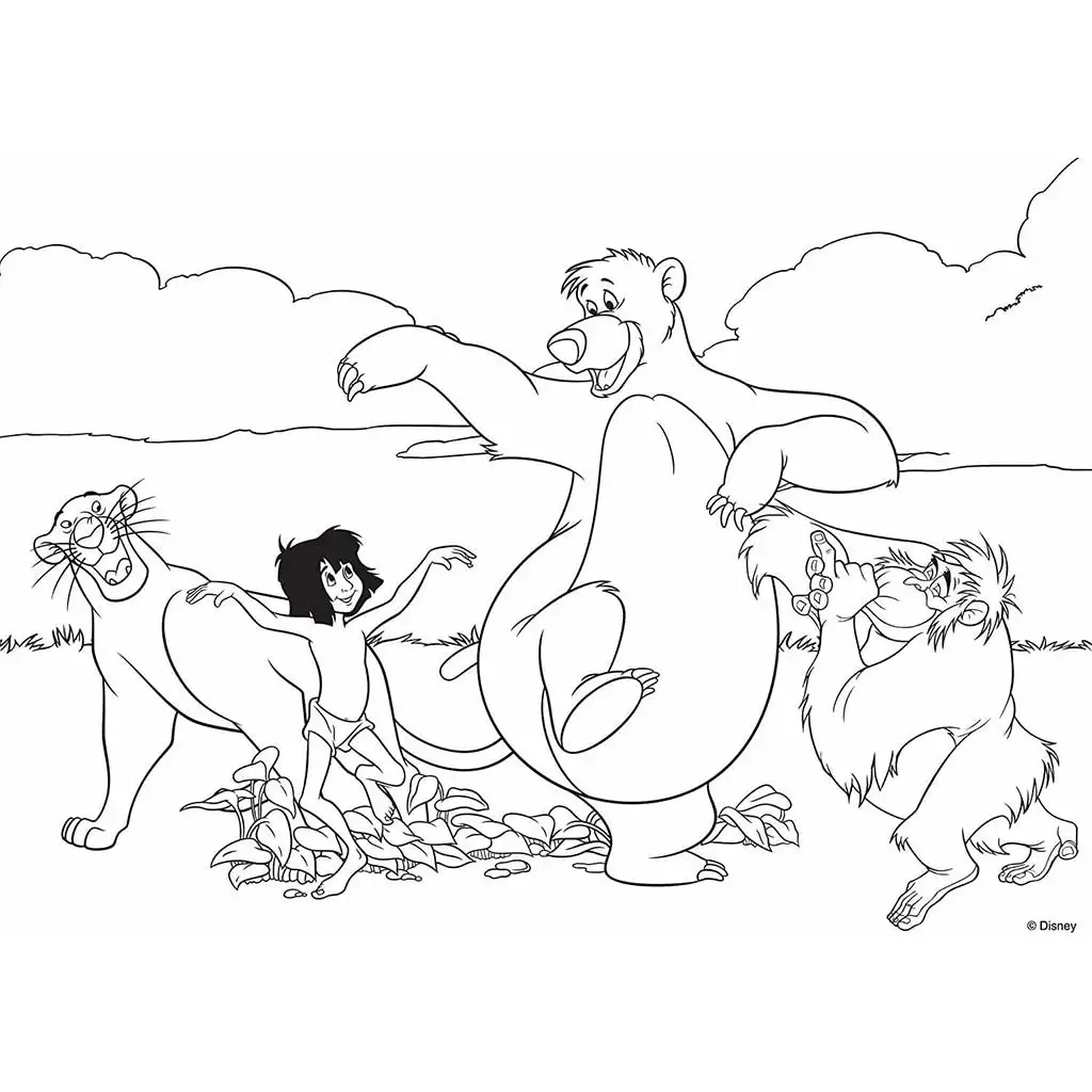 imagen de El libro de la selva 2 en 1 rompecabezas maxi de 35 piezas y libro para colorear 70x50cm - Lisciani 2