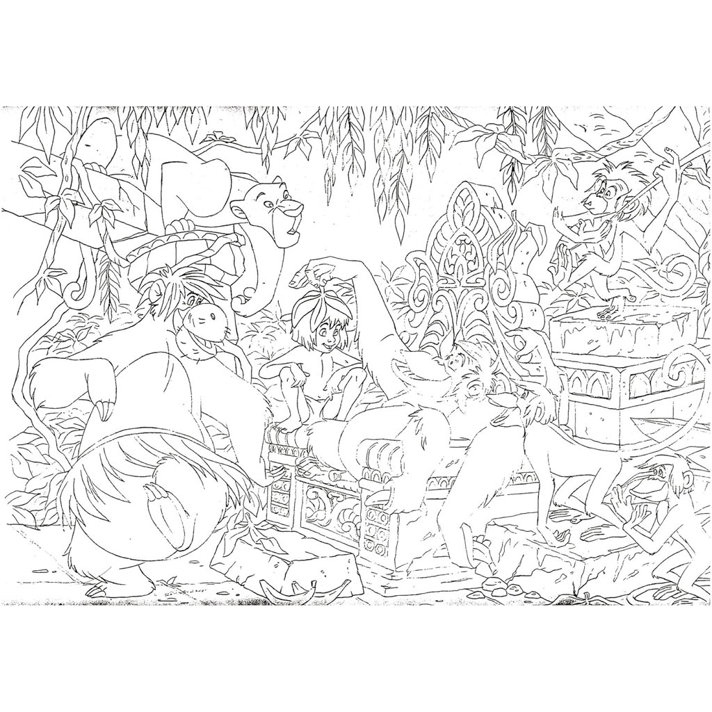 imagen de El libro de la selva 2 en 1 rompecabezas y colorear de 108 piezas 50x35cm - Lisciani 3