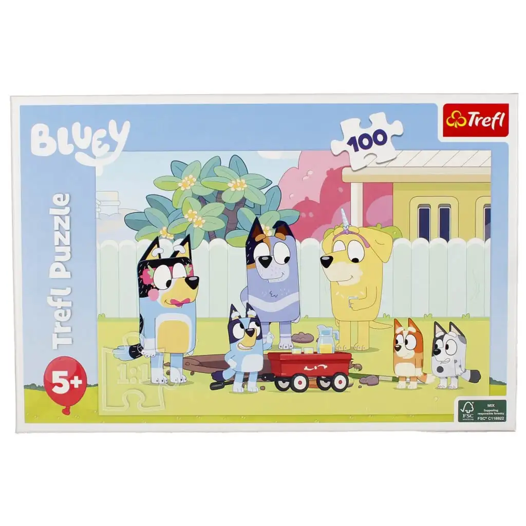 imagen de El mundo feliz de Bluey 100 piezas puzzle - Trefl 1