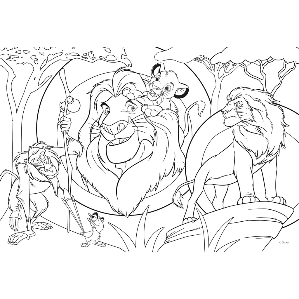 imagen de El Rey León 2 en 1 24 piezas Eco maxi puzzle y colorear 70x50cm - Lisciani 3