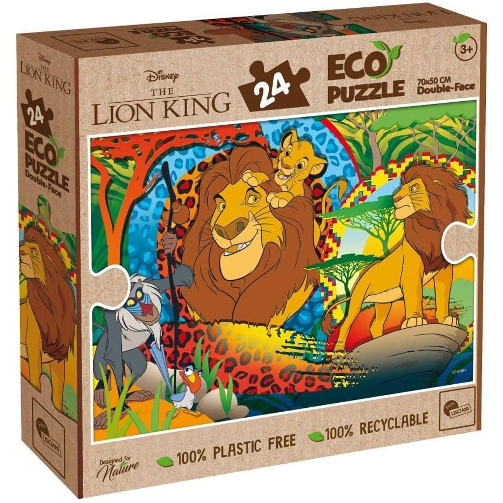imagen de El Rey León 2 en 1 24 piezas Eco maxi puzzle y colorear 70x50cm - Lisciani 1