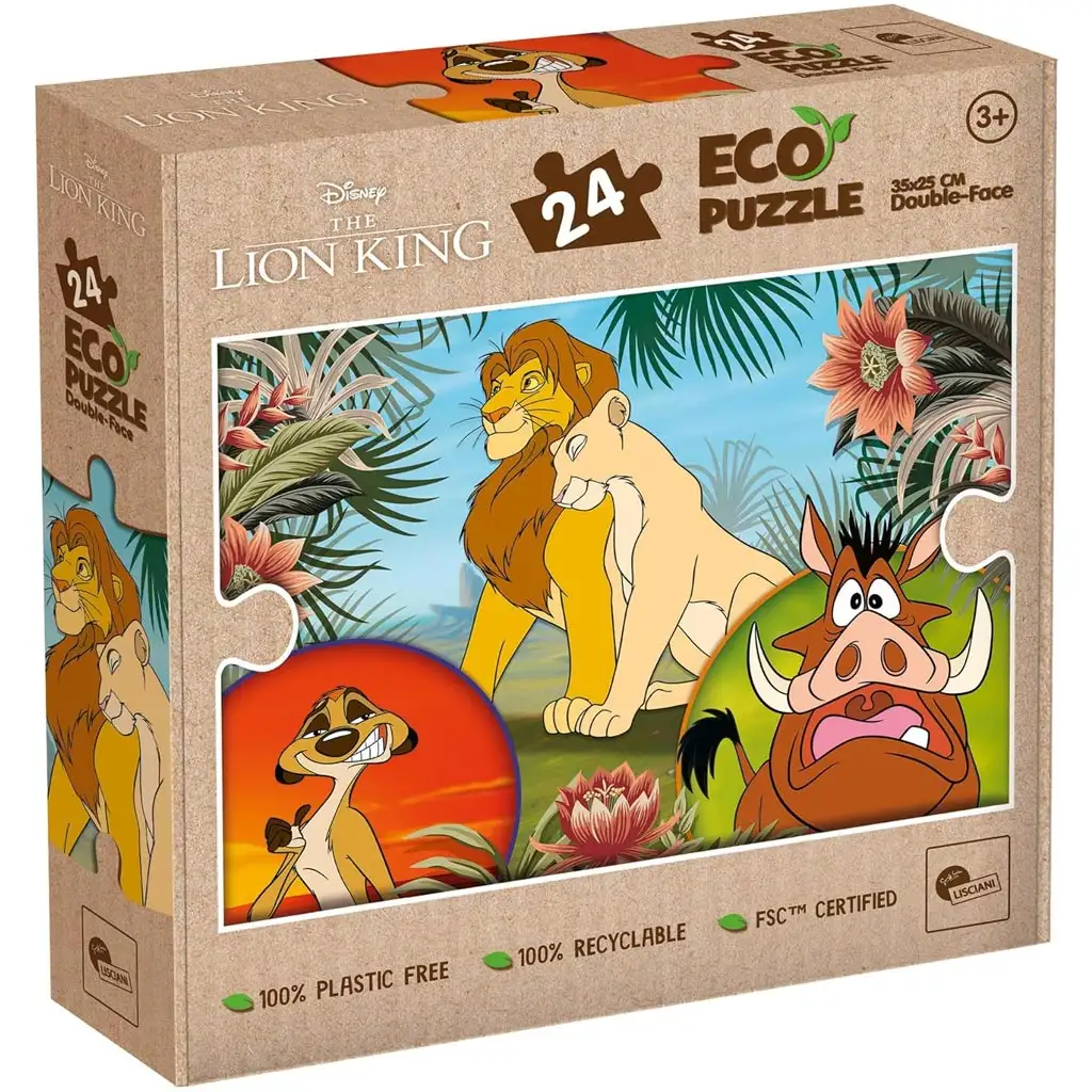 imagen de El Rey León 2 en 1 24 piezas Eco mini puzzle y libro para colorear 35x25cm - Lisciani 1
