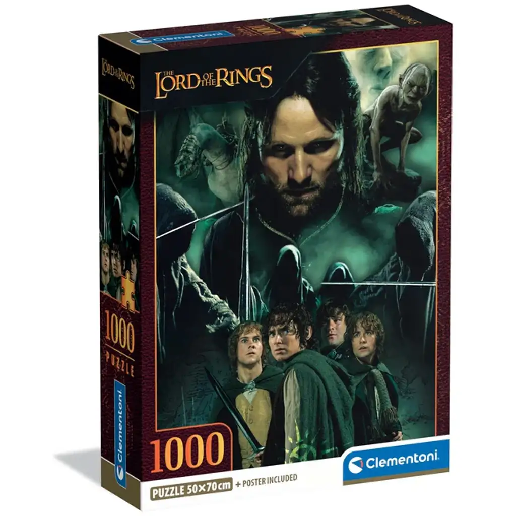 imagen de El Señor de los Anillos: El viaje de Aragorn puzzle de 1000 piezas - Clementoni 1