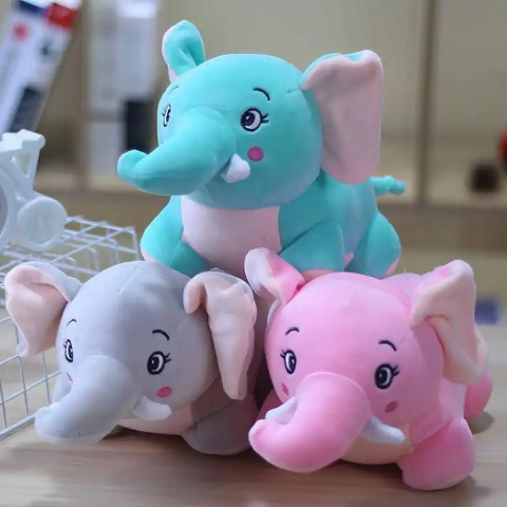 imagen de Elefante de peluche colorido en varias versiones de 25cm 1