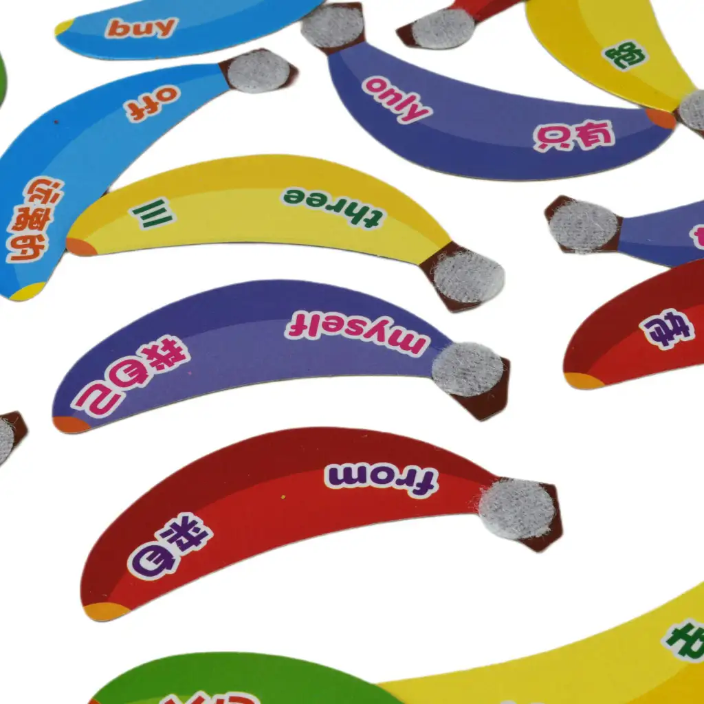 imagen de Emparejamiento de Plátanos: Juego de desarrollo de vocabulario en inglés con plátanos de velcro 2