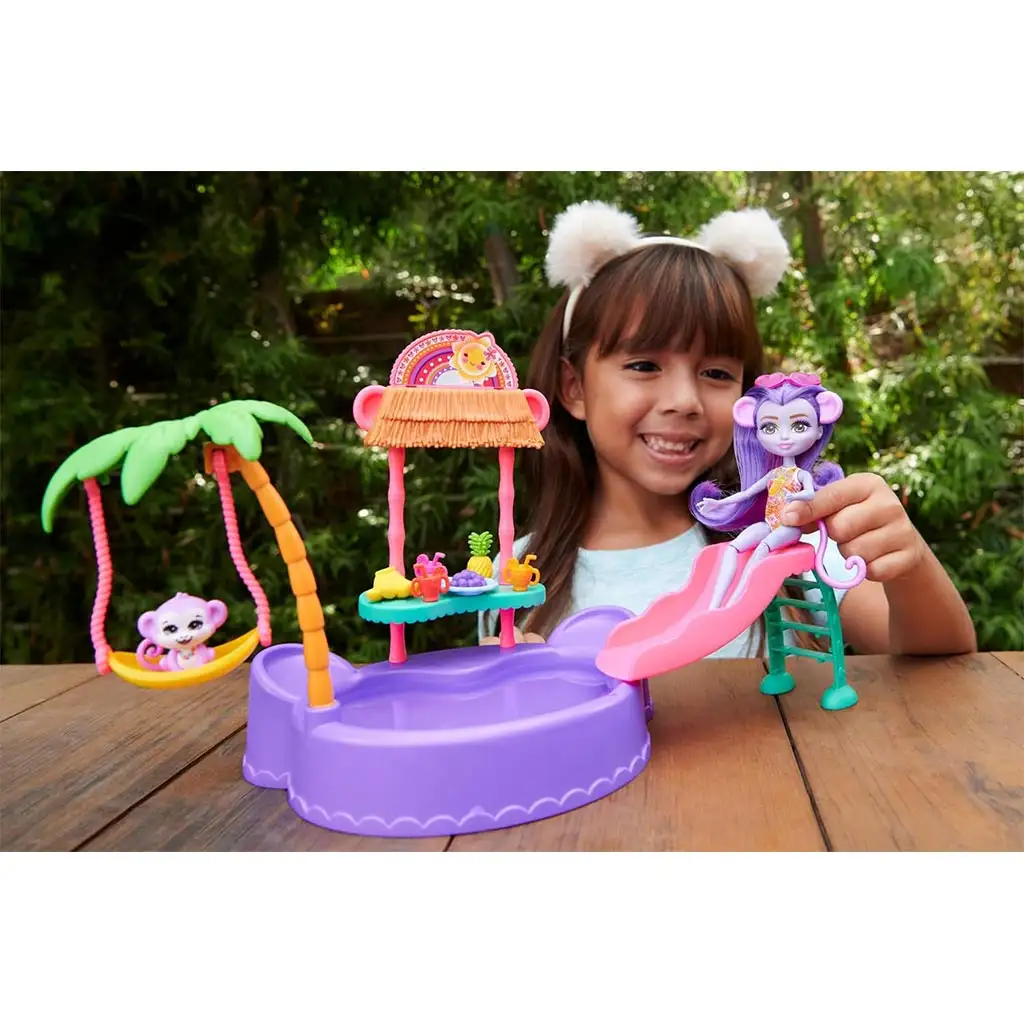 imagen de Enchantimals: Fiesta de piscina de mono juego de juguetes - Mattel 3