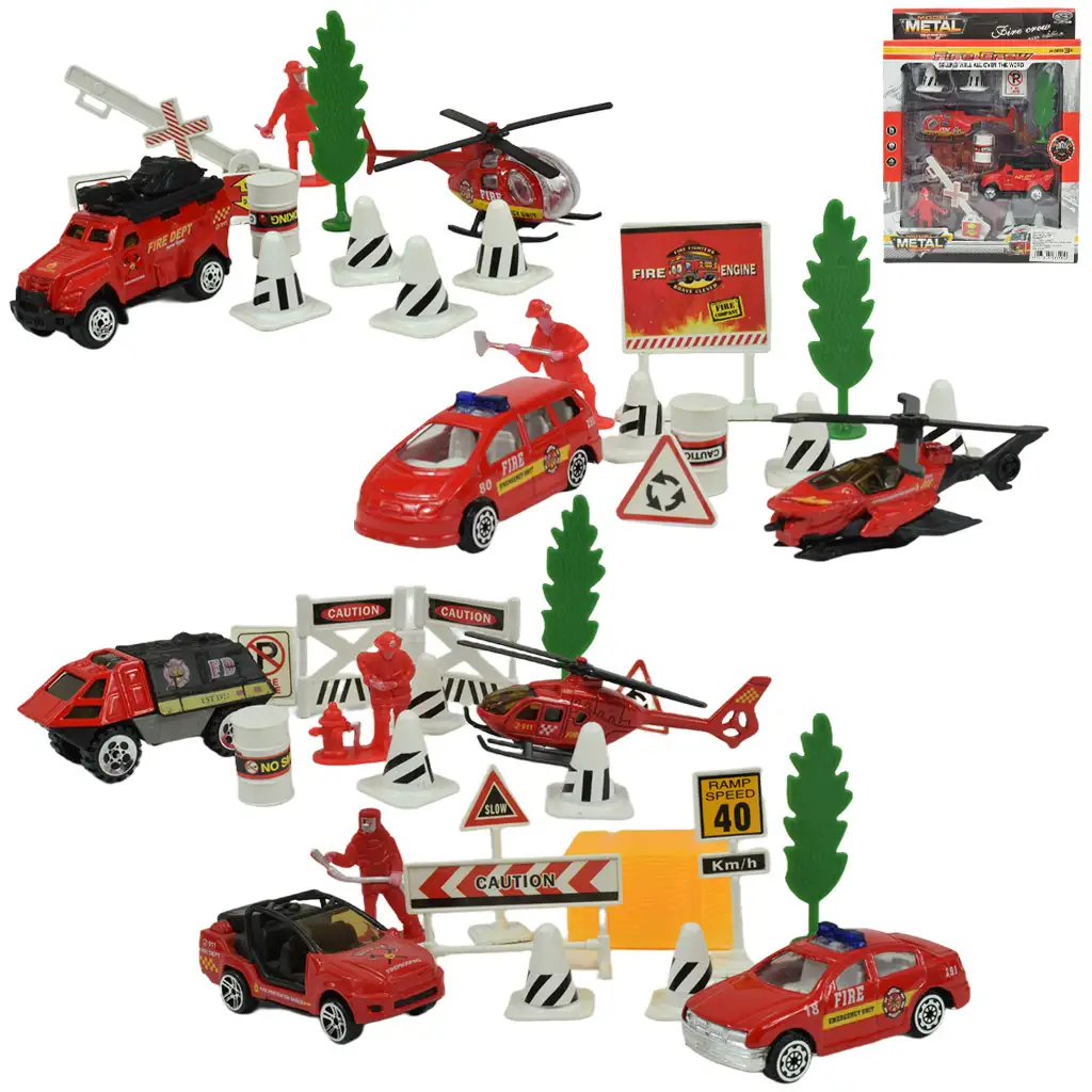 imagen de Equipo de Bomberos: Set de juego de bomberos con vehículos y accesorios en varias versiones 1ud 1