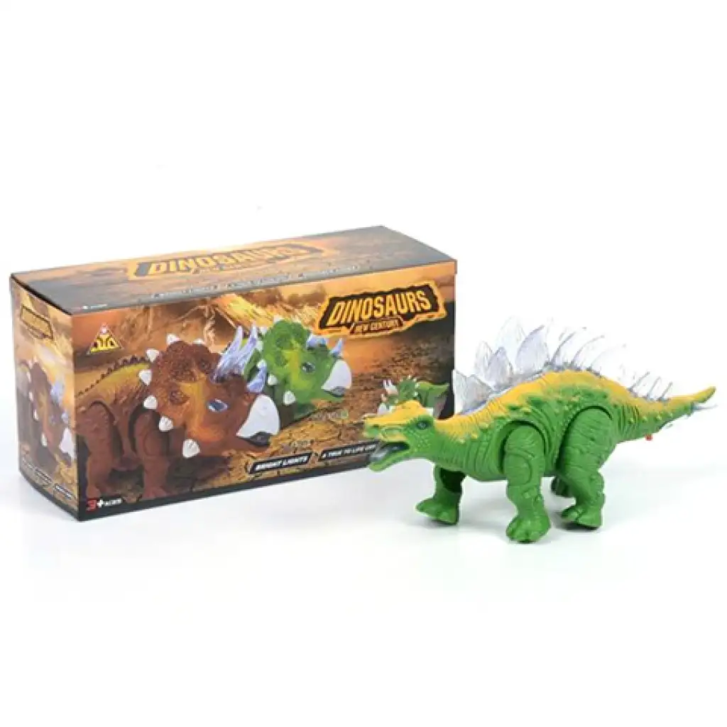 imagen de Estegosaurio figura de dinosaurio de color verde con efectos de luz 1
