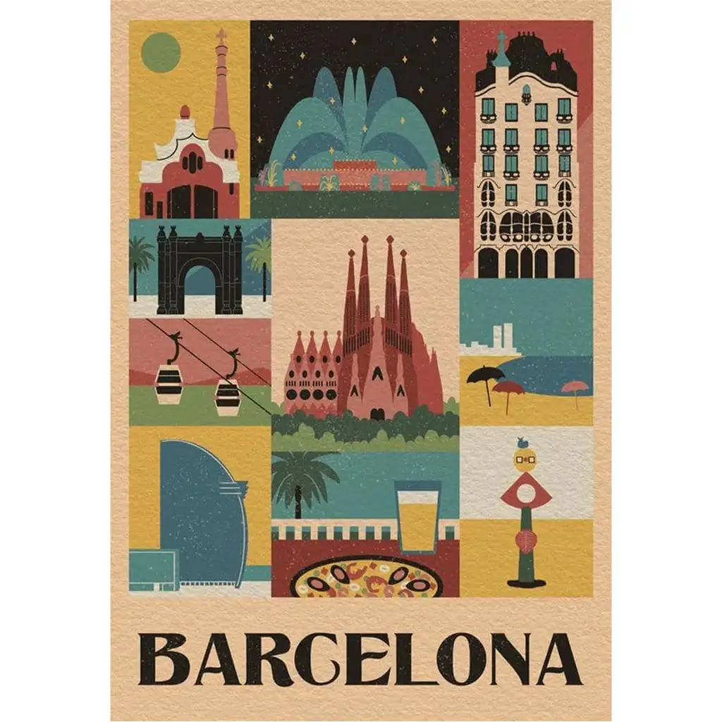 imagen de Estilo en la ciudad Barcelona rompecabezas de 1000 piezas - Clementoni 2