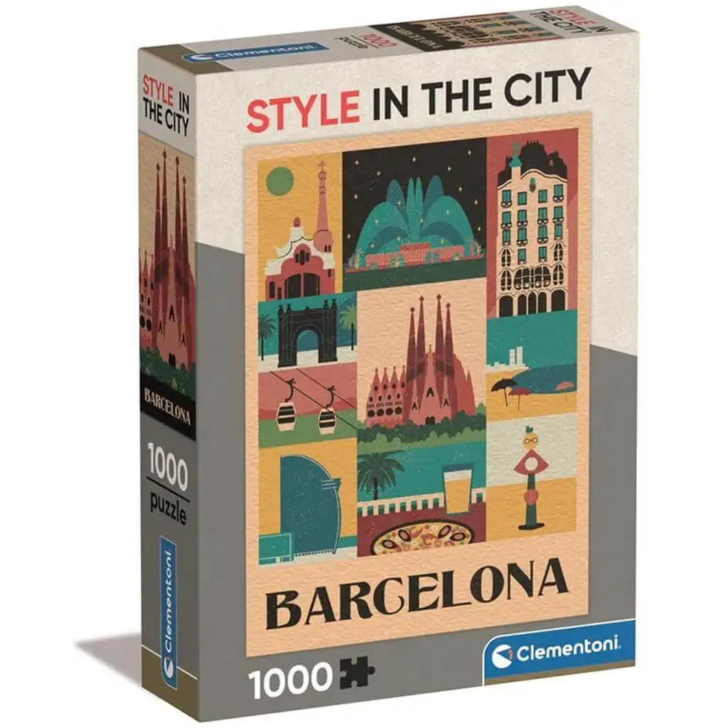 imagen de Estilo en la ciudad Barcelona rompecabezas de 1000 piezas - Clementoni 1