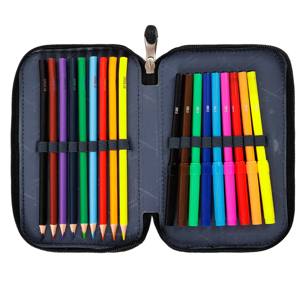 imagen de Estuche de lápices St.Right Blue Gamer de dos niveles 2