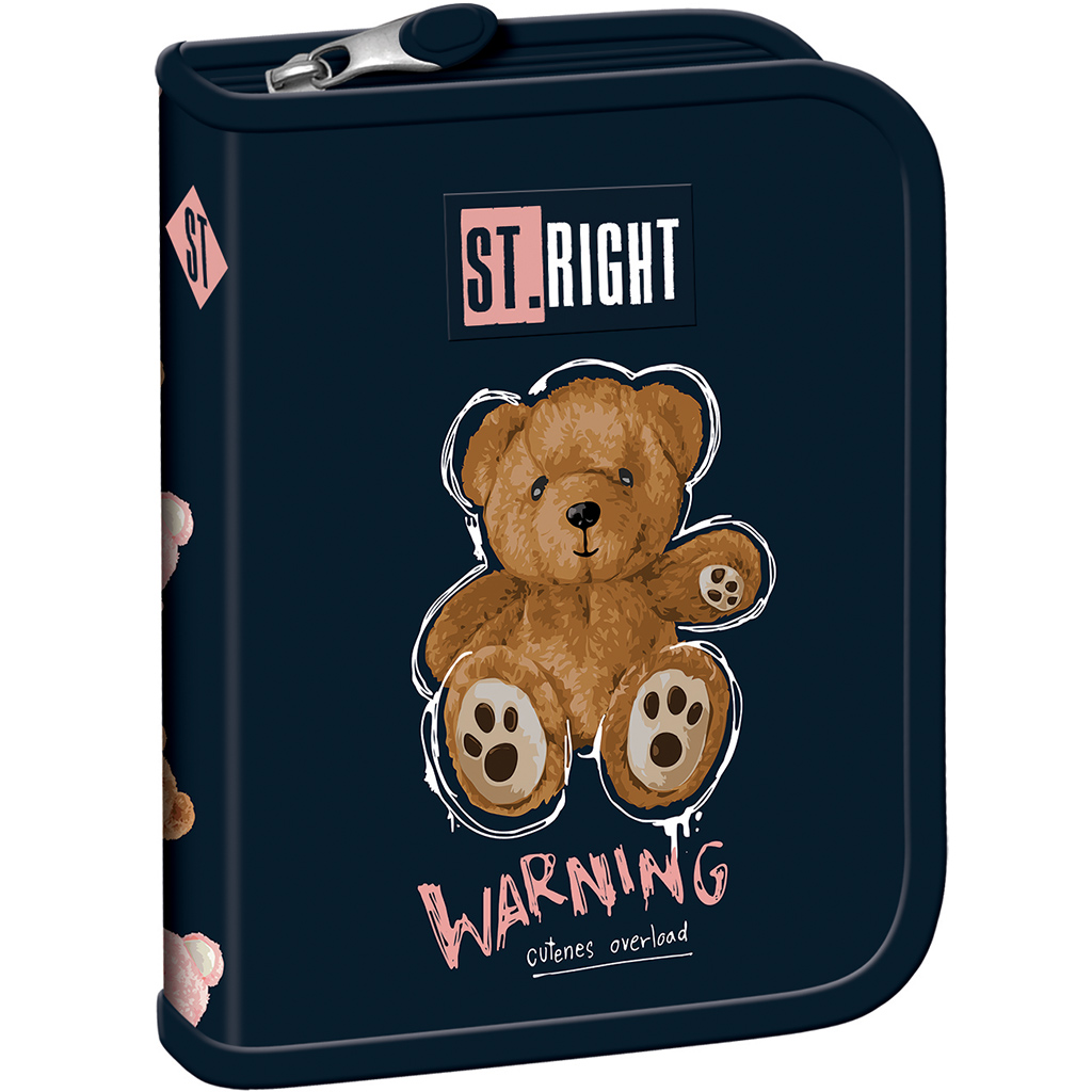 imagen de Estuche desplegable con diseño de oso de peluche St.Right PC03 20,5x14x3,5cm 1