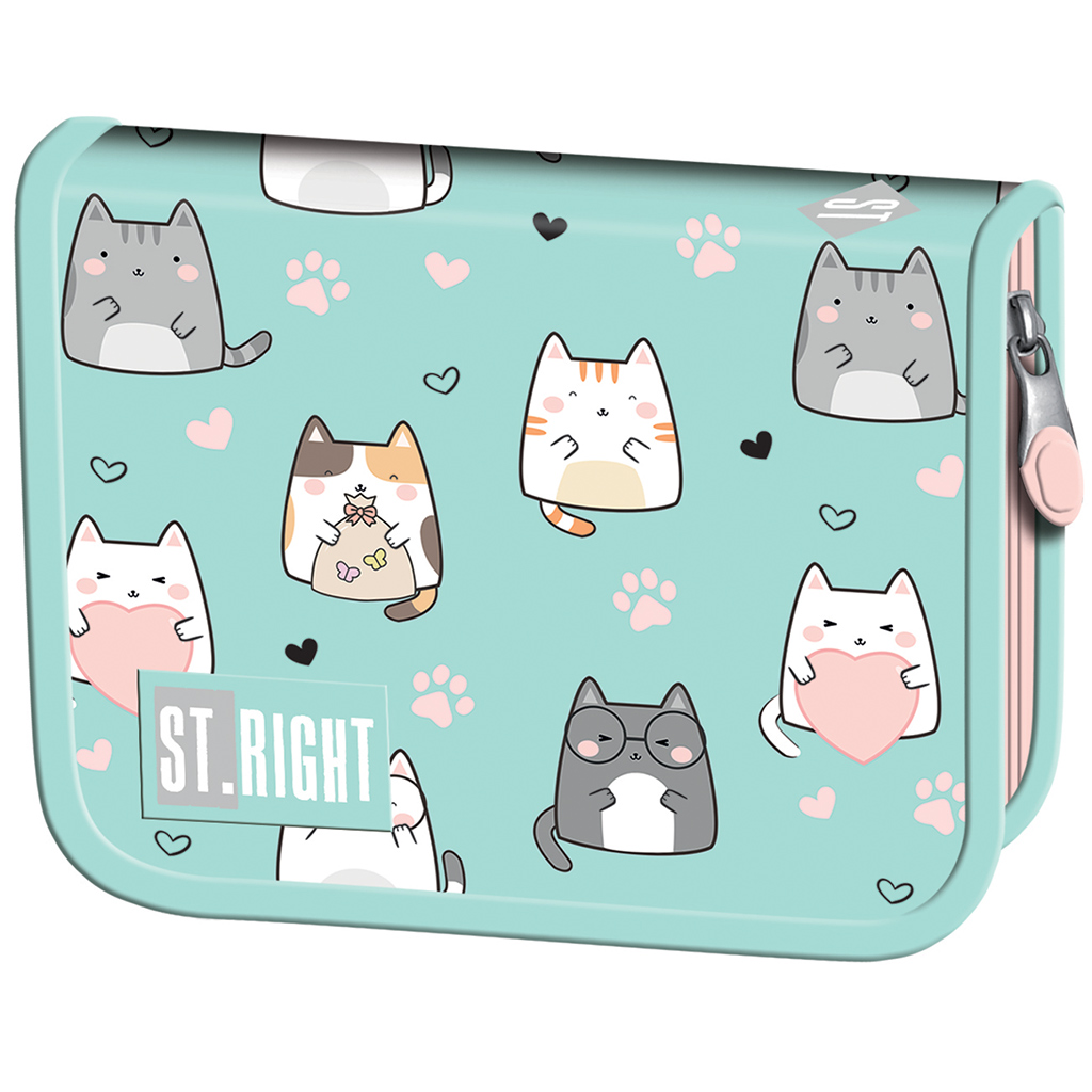 imagen de Estuche desplegable con gatos encantadores St.Right PC03 20,5x14x3,5cm 1