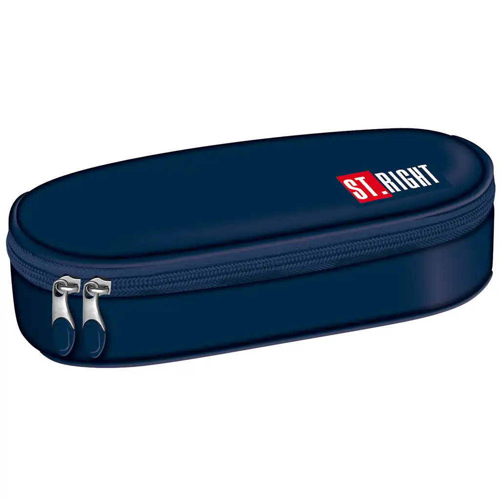 imagen de Estuche ovalado azul marino St.Right PC01 23x9,5x6cm 1