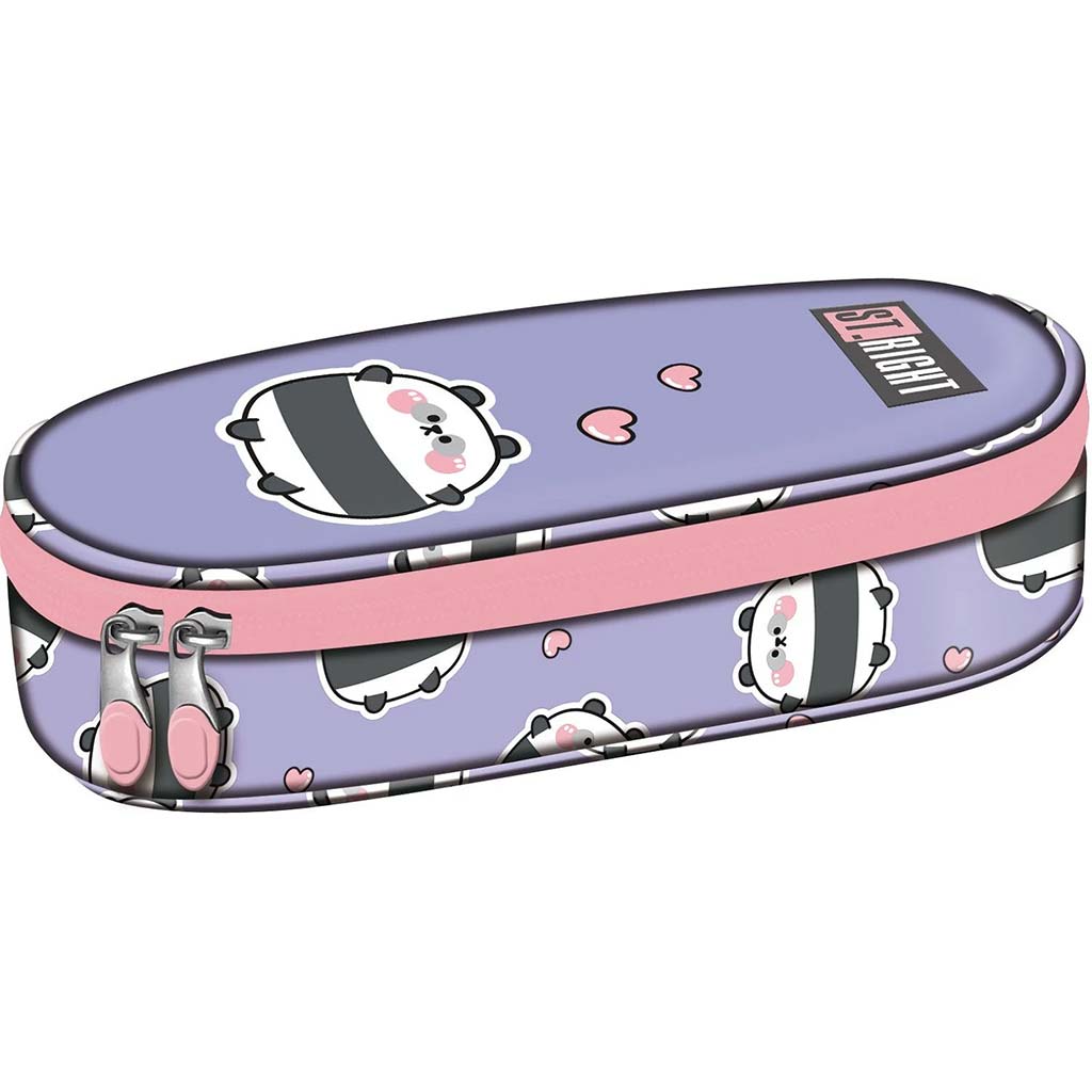 imagen de Estuche ovalado de panda maci St.Right Happy Panda PC01 23x9,5x6cm 1
