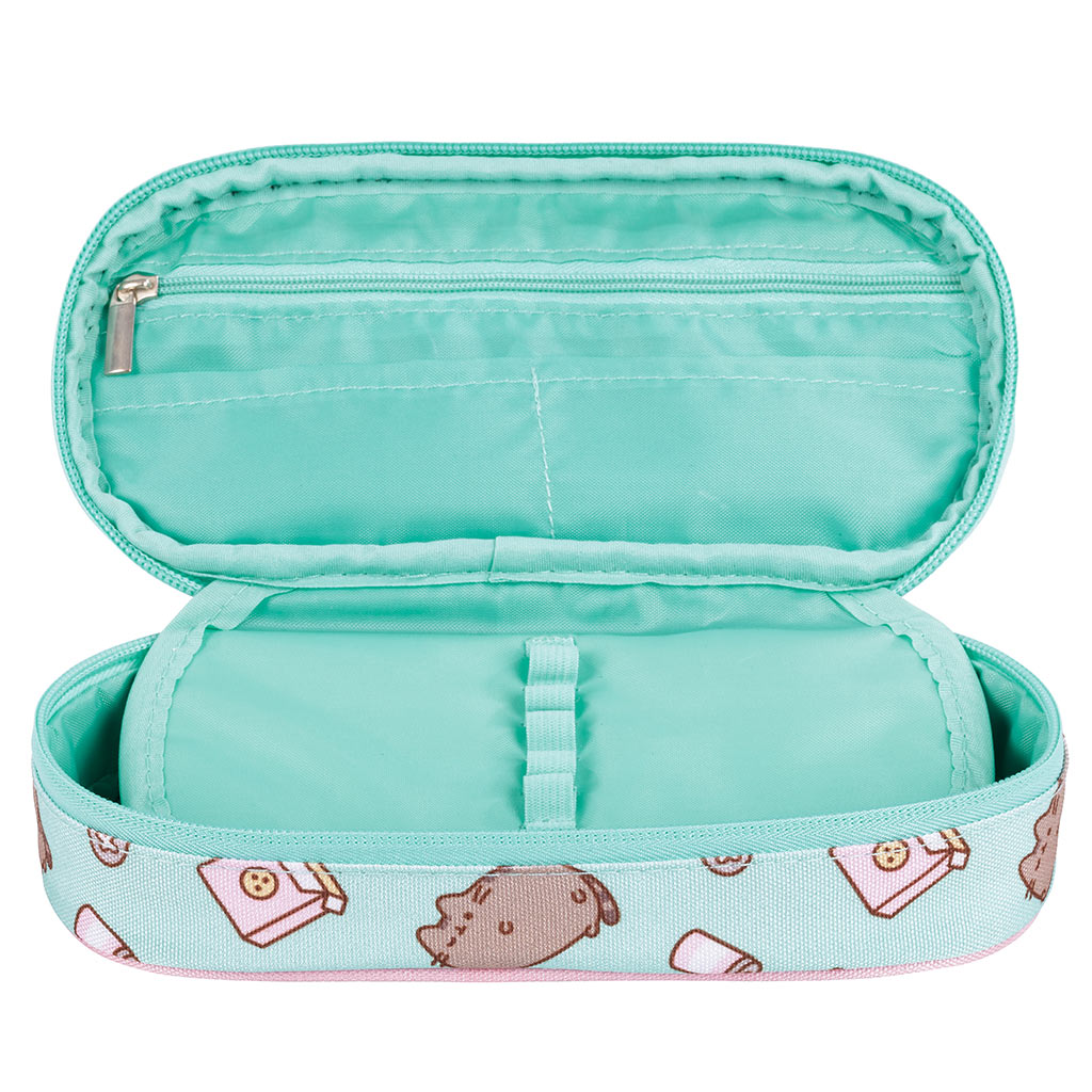 imagen de Estuche ovalado de Pusheen en color turquesa de 23 cm 2