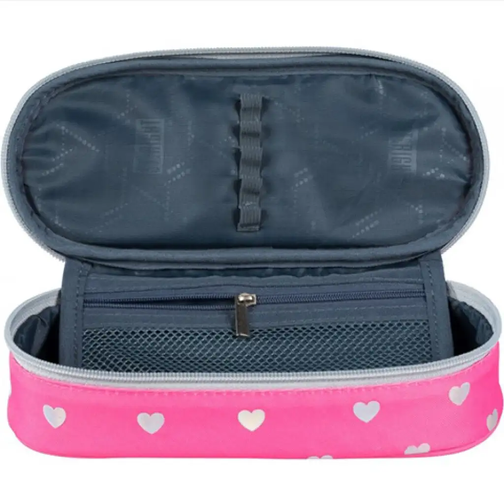 imagen de Estuche ovalado rosa con estampado de gatos de St.Right con purpurina 23cm 2