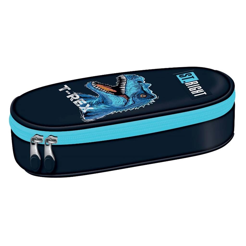 imagen de Estuche ovalado St.Right Blue T-Rex PC01 23x9,5x6cm 1