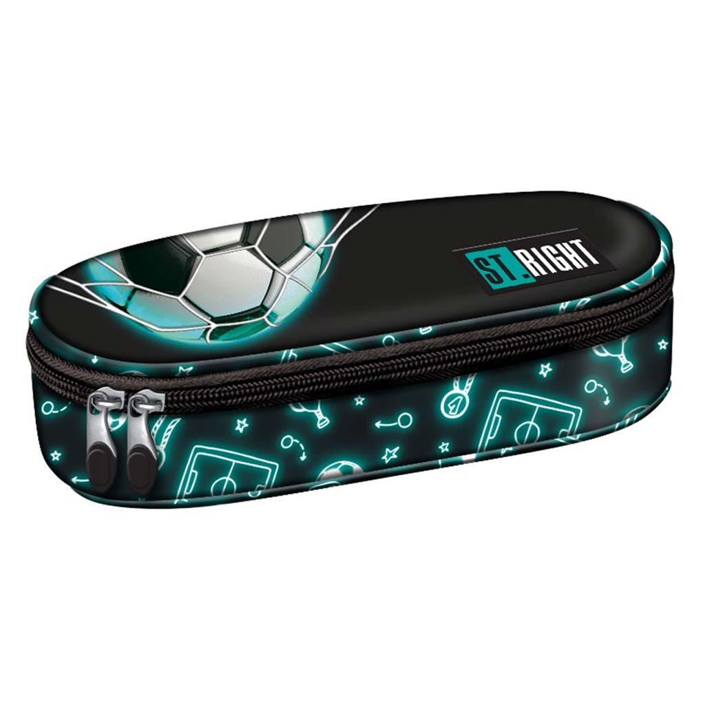 imagen de Estuche ovalado St.Right Neon Football PC01 23x9,5x6cm 1