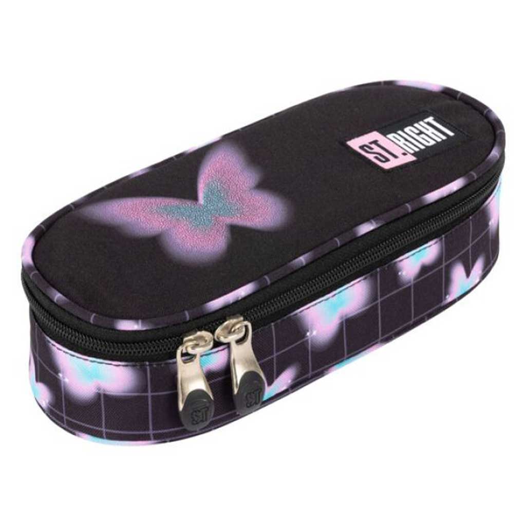 imagen de Estuche ovalado St.Right Pastel Butterfly PC01 23x9,5x6cm 1
