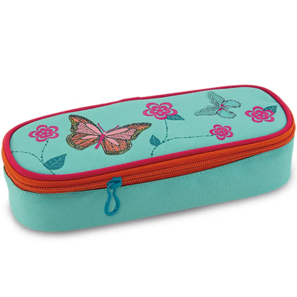 imagen de Estuche redondeado con estampado de mariposas 23x5x9cm 1