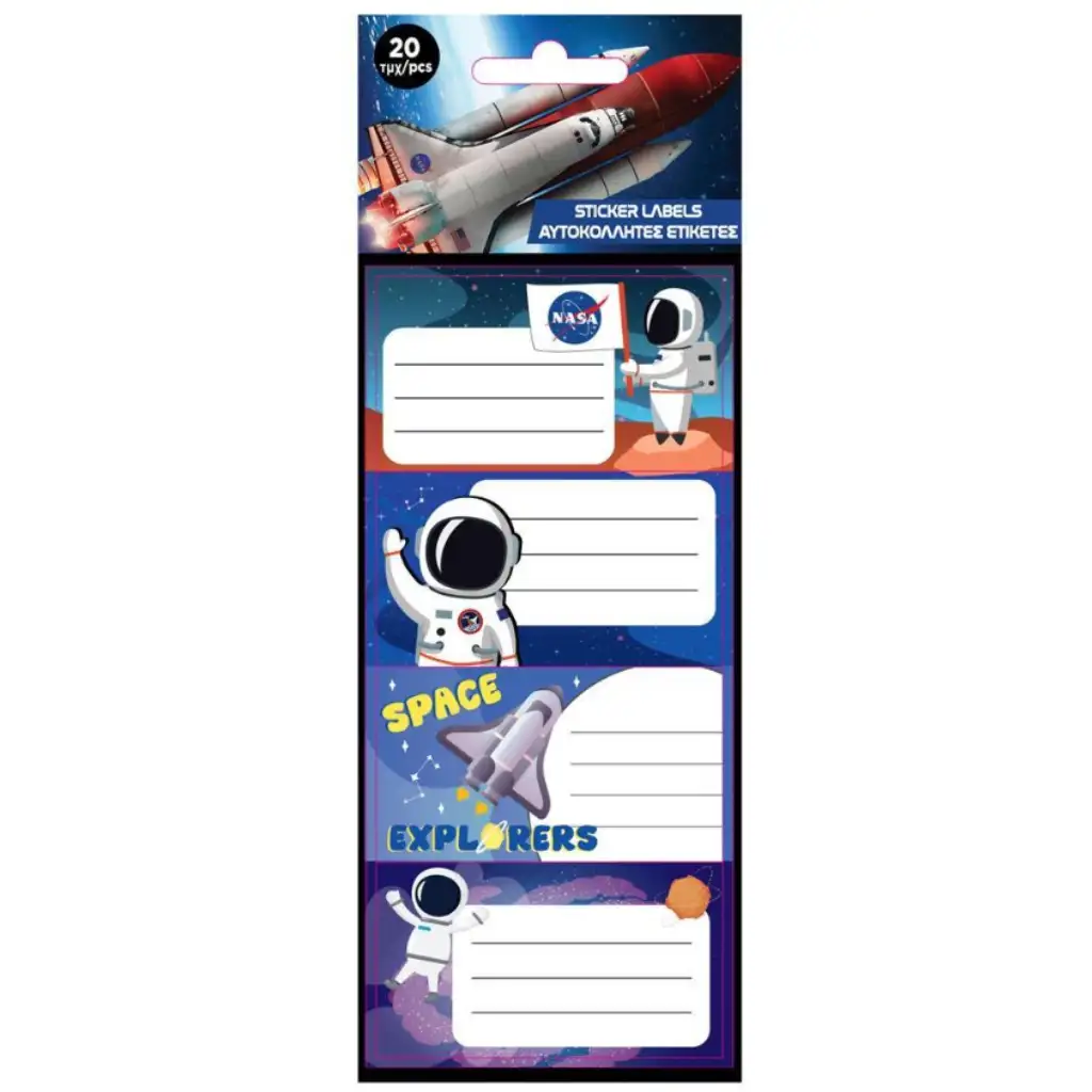 imagen de Etiqueta adhesiva para cuadernos NASA de 20 unidades 1