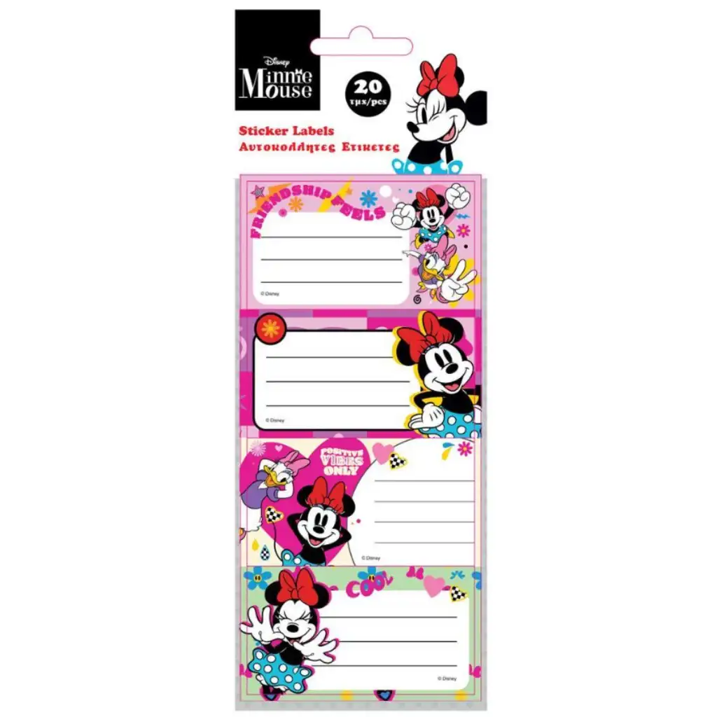 imagen de Etiqueta de cuaderno autoadhesiva de Minnie Mouse de 20 unidades 1