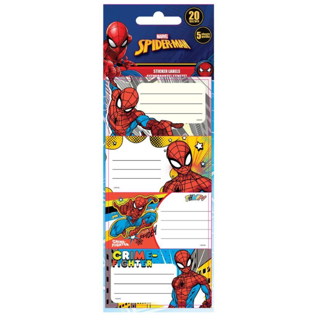 imagen de Etiqueta de cuaderno autoadhesiva de Spiderman de 20 unidades 1