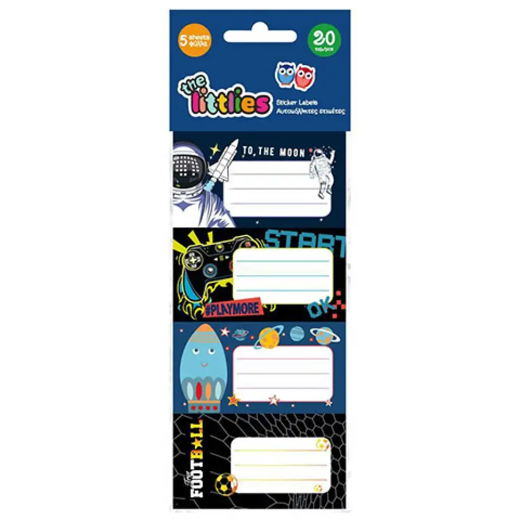 imagen de Etiqueta de cuaderno para niños Luna set de 20 unidades 1