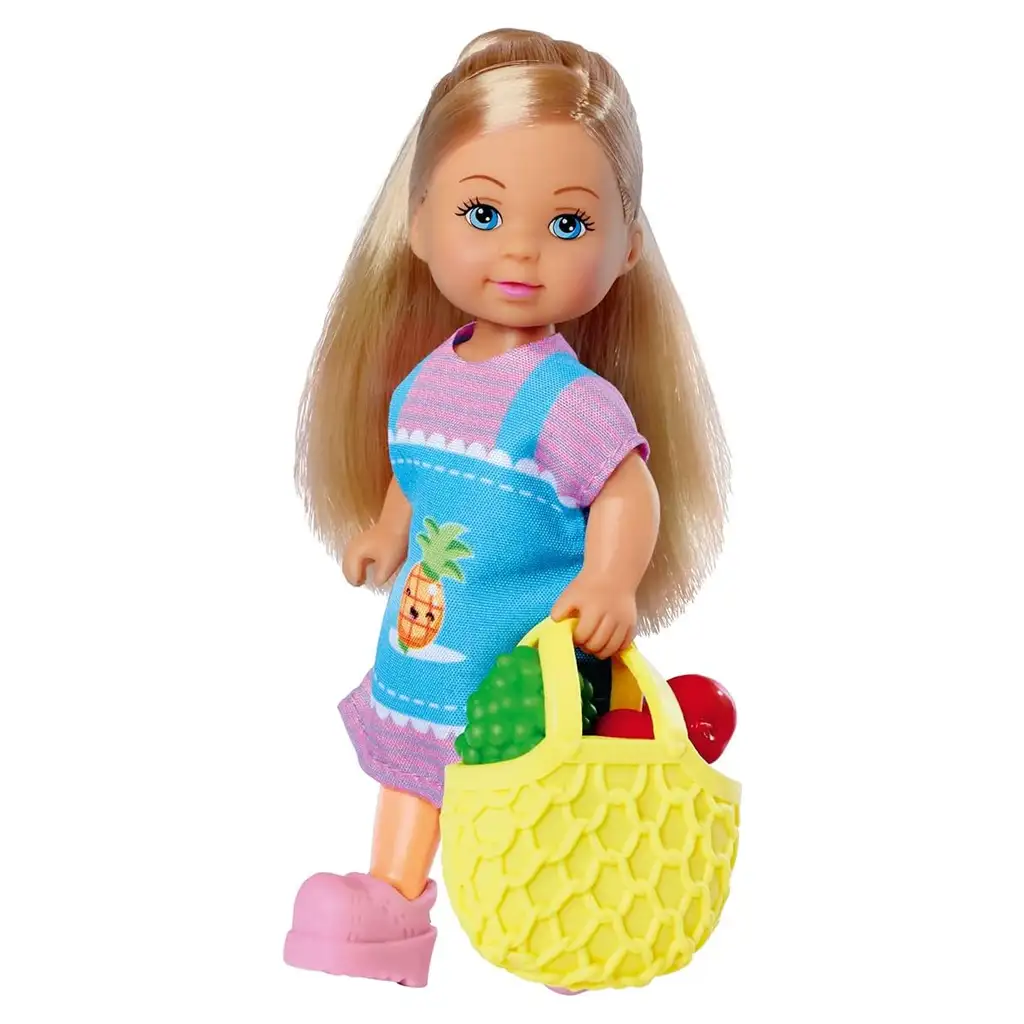 imagen de Évi Love: conjunto de juego de muñeca Évi con puesto de frutas - Simba Toys 3