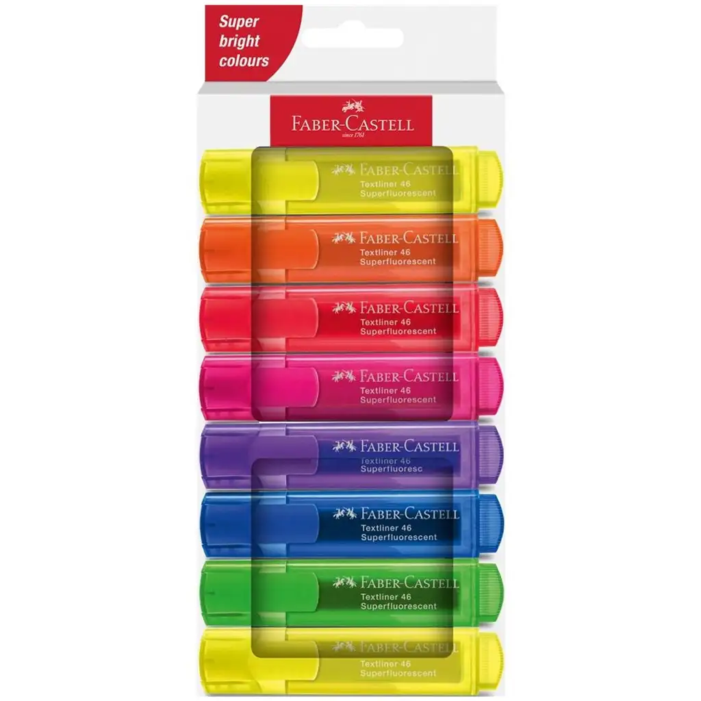 imagen de Faber-Castell: 1546 Marcadores fluorescentes neón de 8 unidades 1