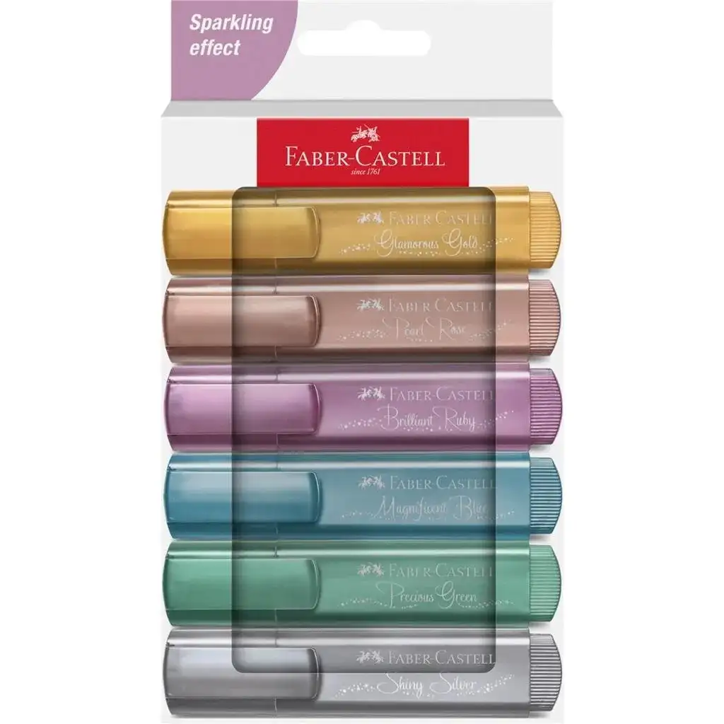 imagen de Faber-Castell: 1546 Metálico set de 6 marcadores de texto 1