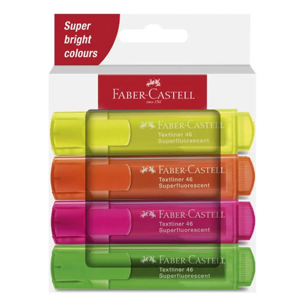 imagen de Faber-Castell: 1546 Neón fluorescente set de 4 marcadores de texto 1
