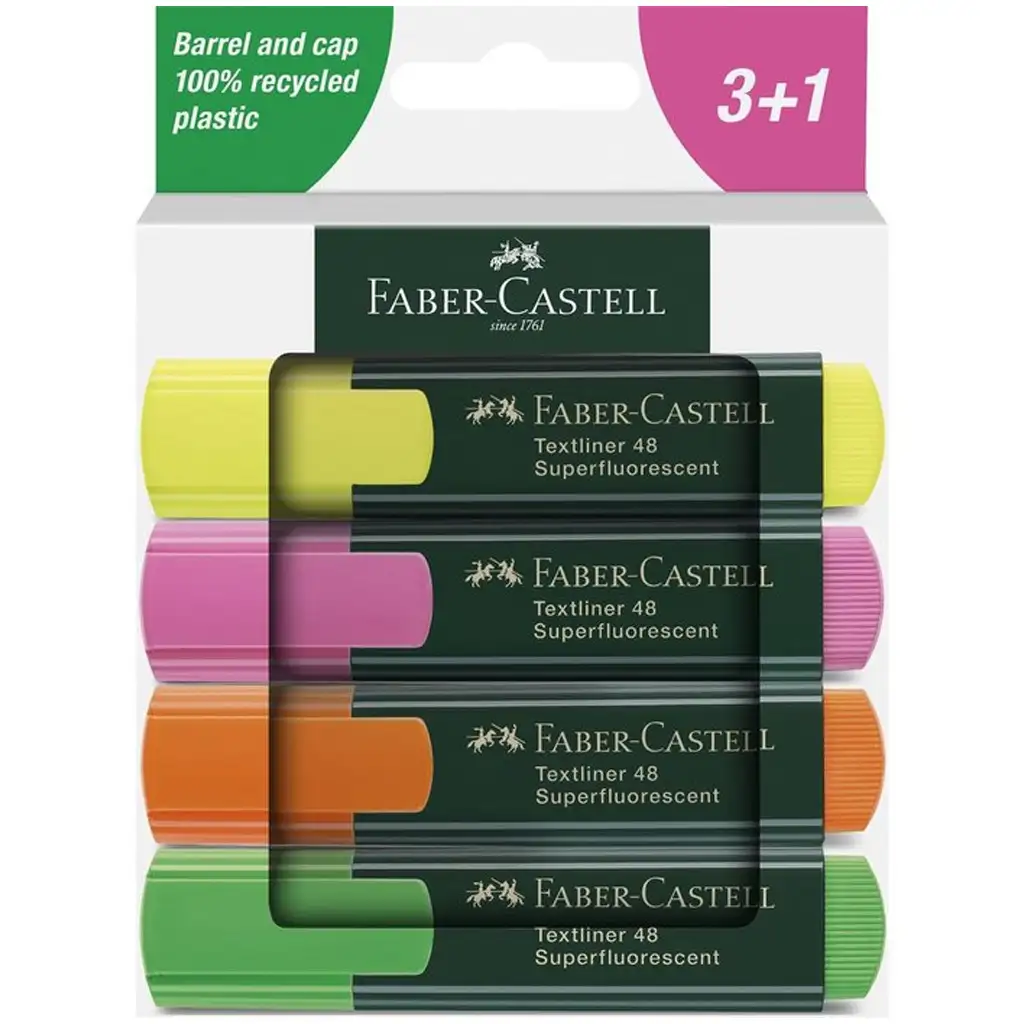 imagen de Faber-Castell: 1548 Superfluorescente set de 4 marcadores de texto 1