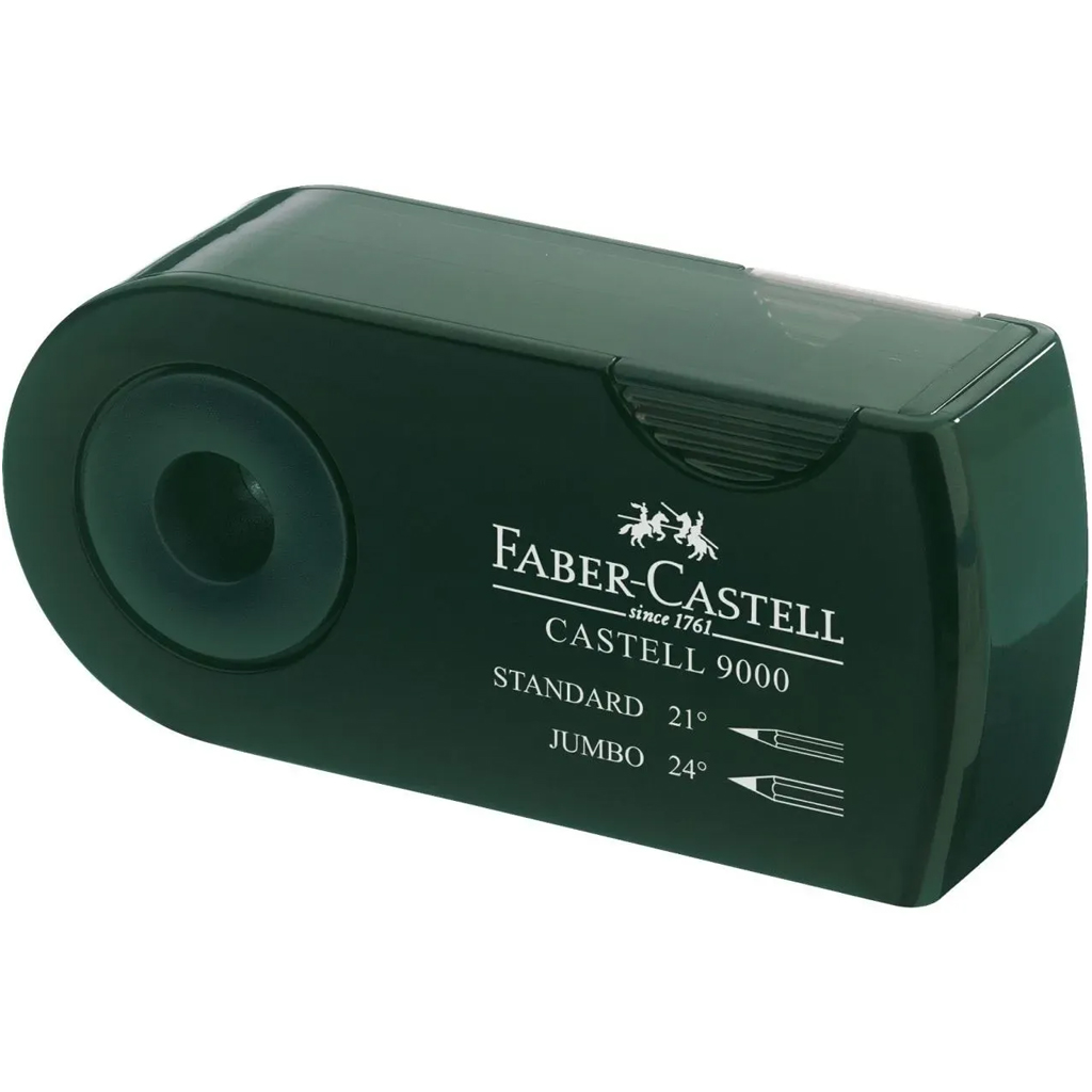 imagen de Faber-Castell: Castell 9000 verde sacapuntas doble 2