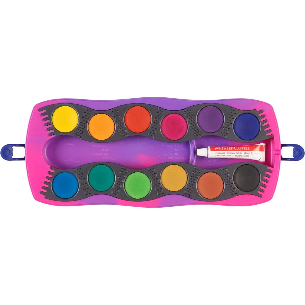 imagen de Faber-Castell: Conector set de acuarelas de 12 piezas con paletas ensamblables, de unicornio 2