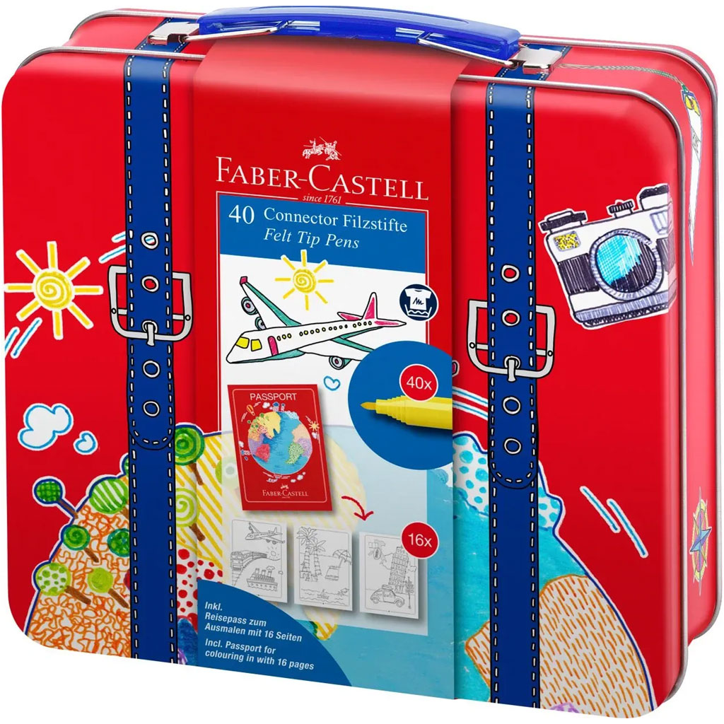imagen de Faber Castell: Conjunto de rotuladores Connector de 40 piezas en una pequeña maleta 1