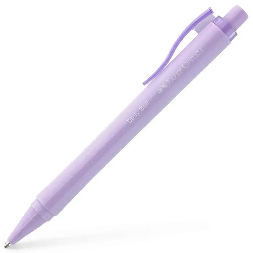 imagen de Faber-Castell: Daily Ball bolígrafo de color azul con cuerpo de color lila pastel 1
