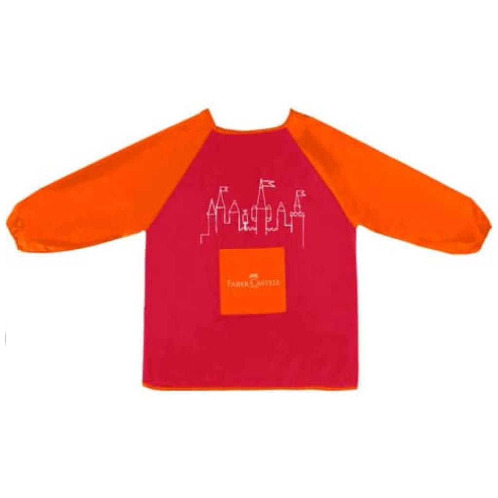 imagen de Faber-Castell: delantal de pintor para niños en color rojo-naranja 2